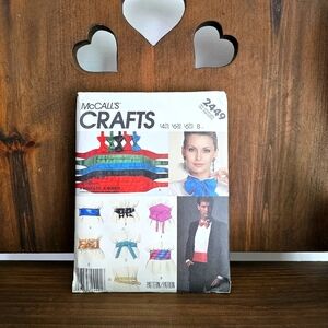 1986 McCalls Sewing Pattern 2449 Mens & Womens Belt & Tie Vintage